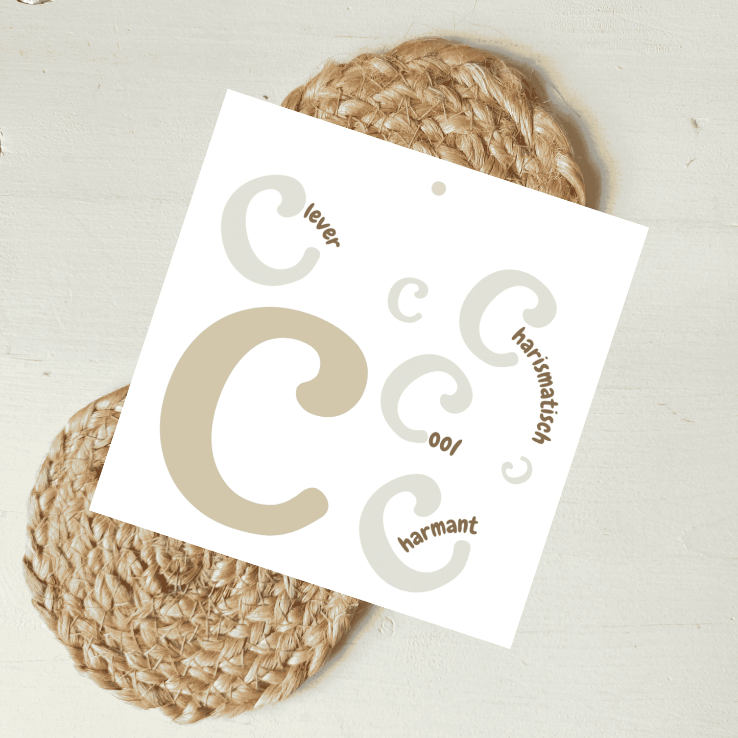 Geschenkanhänger Komplimente Buchstabe C aus hochwertigem Karton von foodigence