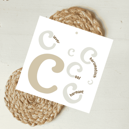 Geschenkanhänger Komplimente Buchstabe C aus hochwertigem Karton von foodigence