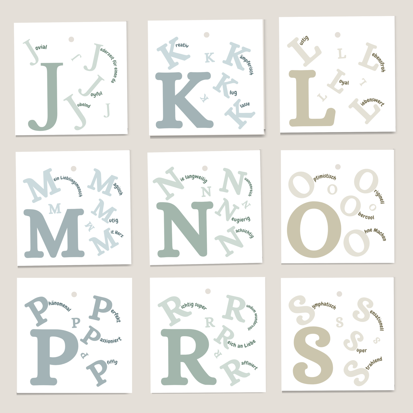 Übersicht und Informationen zum Artikel Geschenkanhänger Komplimente Buchstabe A  bis Z von foodigence