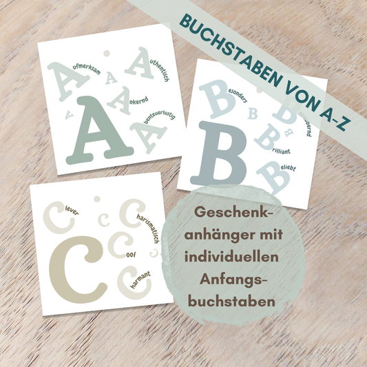 Buchstaben Geschenkanhängera-Z von foodigence - Komplimente einfach so weitergeben für Familie, Freunde, Hochzeit, Jubiläum etc.