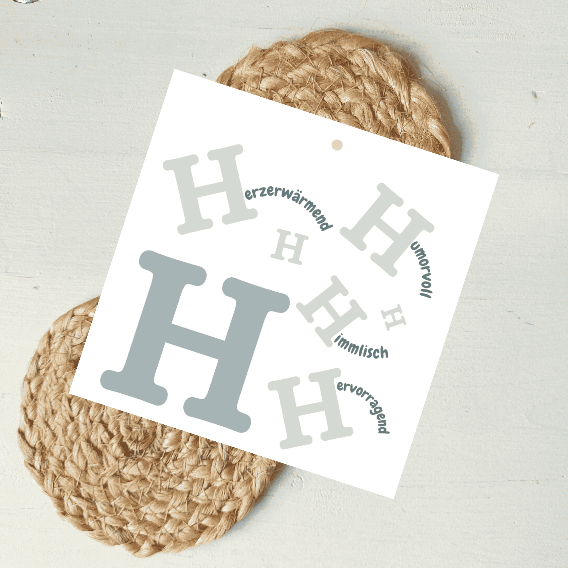 Geschenkanhänger Komplimente Buchstabe H aus hochwertigem Karton von foodigence