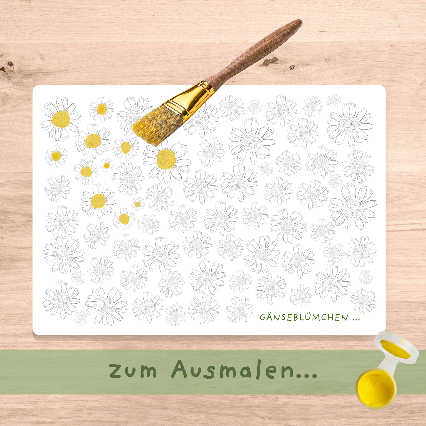 Postkarte DIY kurze Entspannung zum selber ausmalen von foodigence