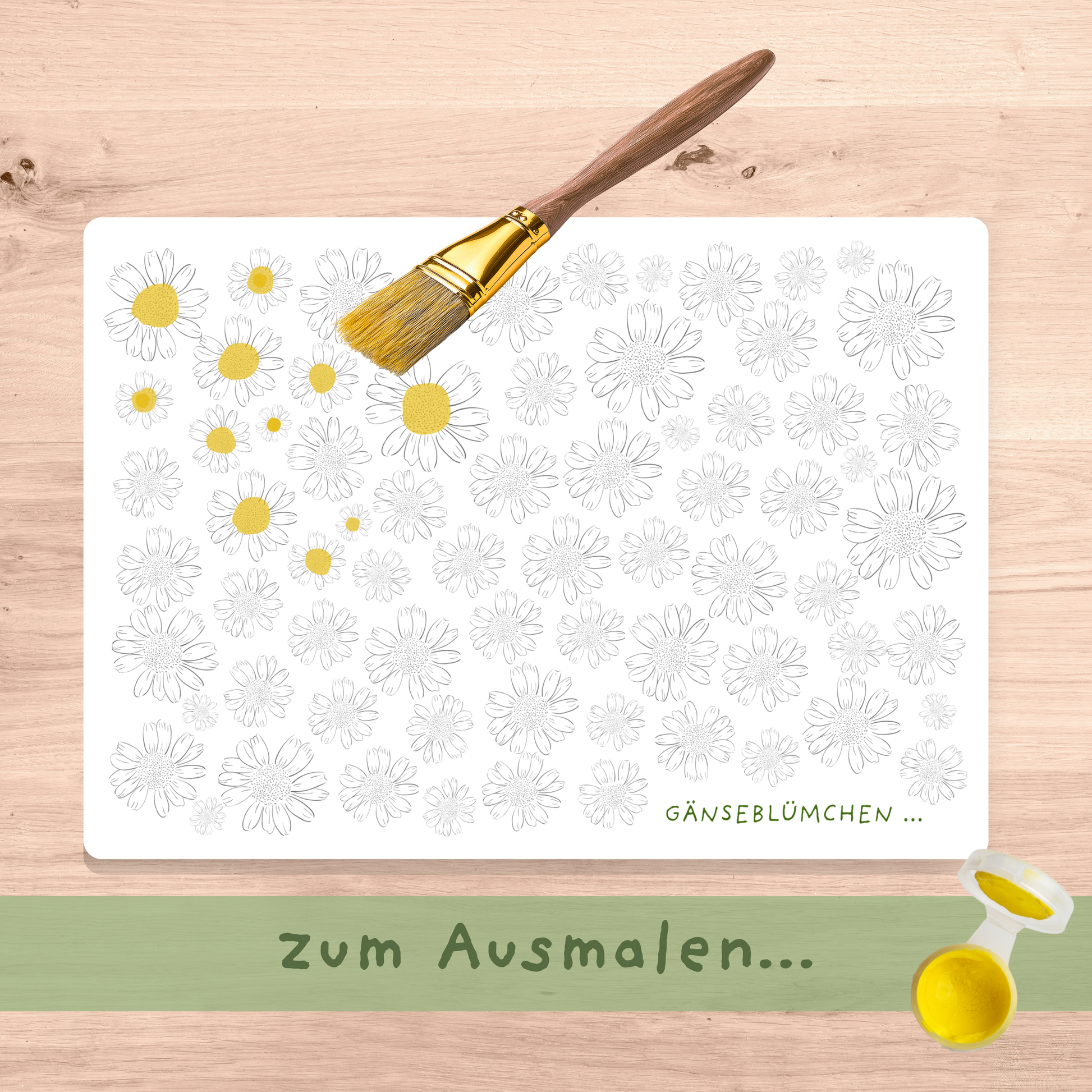 Postkarte DIY kurze Entspannung zum selber ausmalen von foodigence