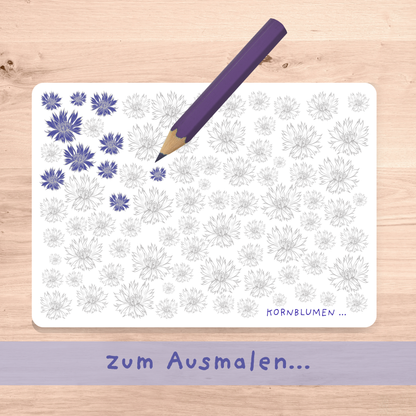 Postkarte DIY kurze Entspannung zum selber ausmalen von foodigence