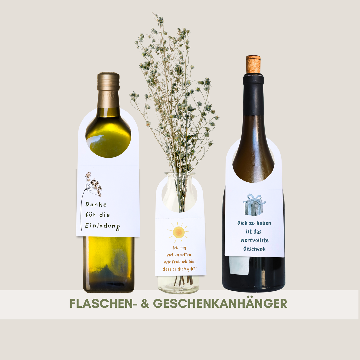 3 Varianten Flaschenanhänger foodigence