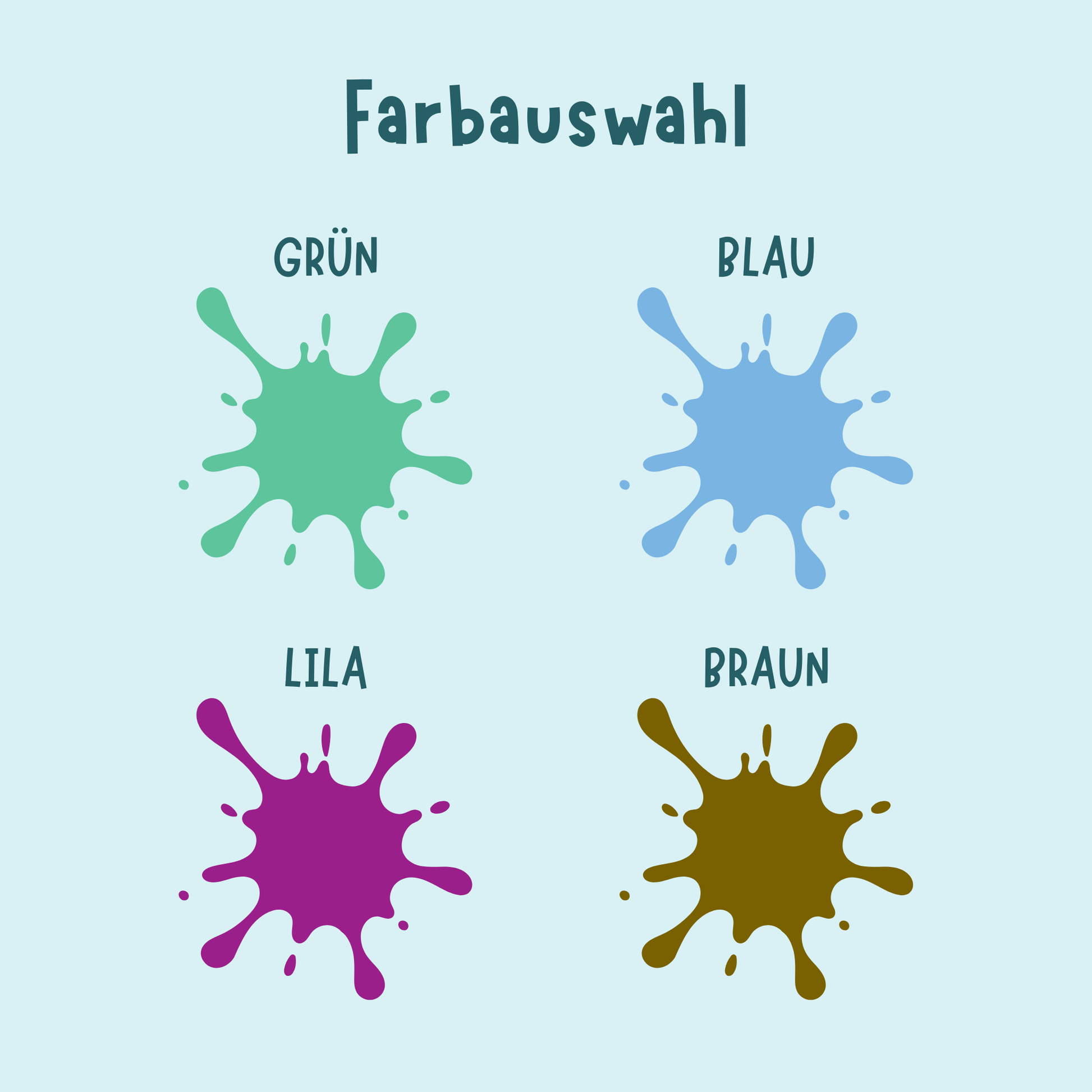 Übersicht der Farbauswahl zum Poster KÄFER von foodigence