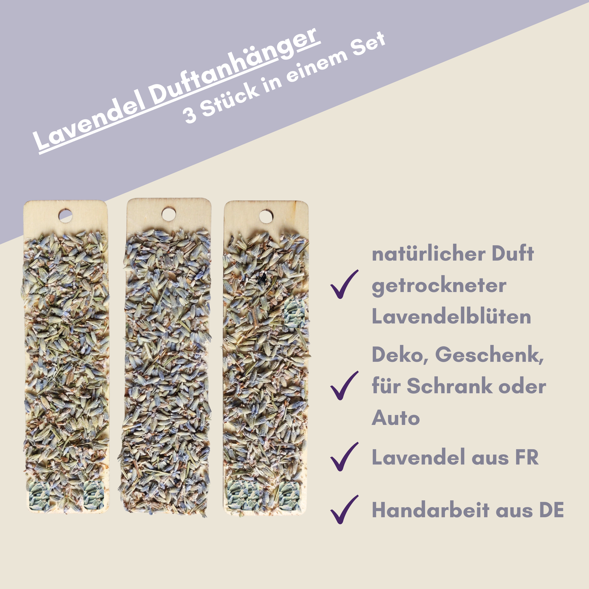 Lavendel-Duftanhänger handgefetigt von foodigence