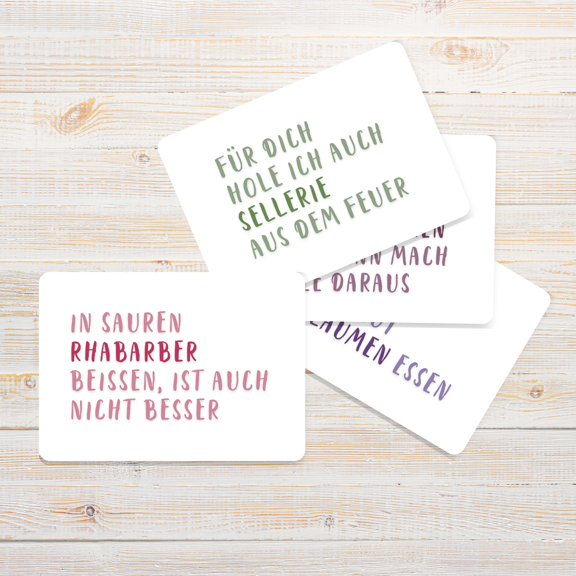 Übersicht aller foodigence-Postkarte mit kulinarischen Sprüchen