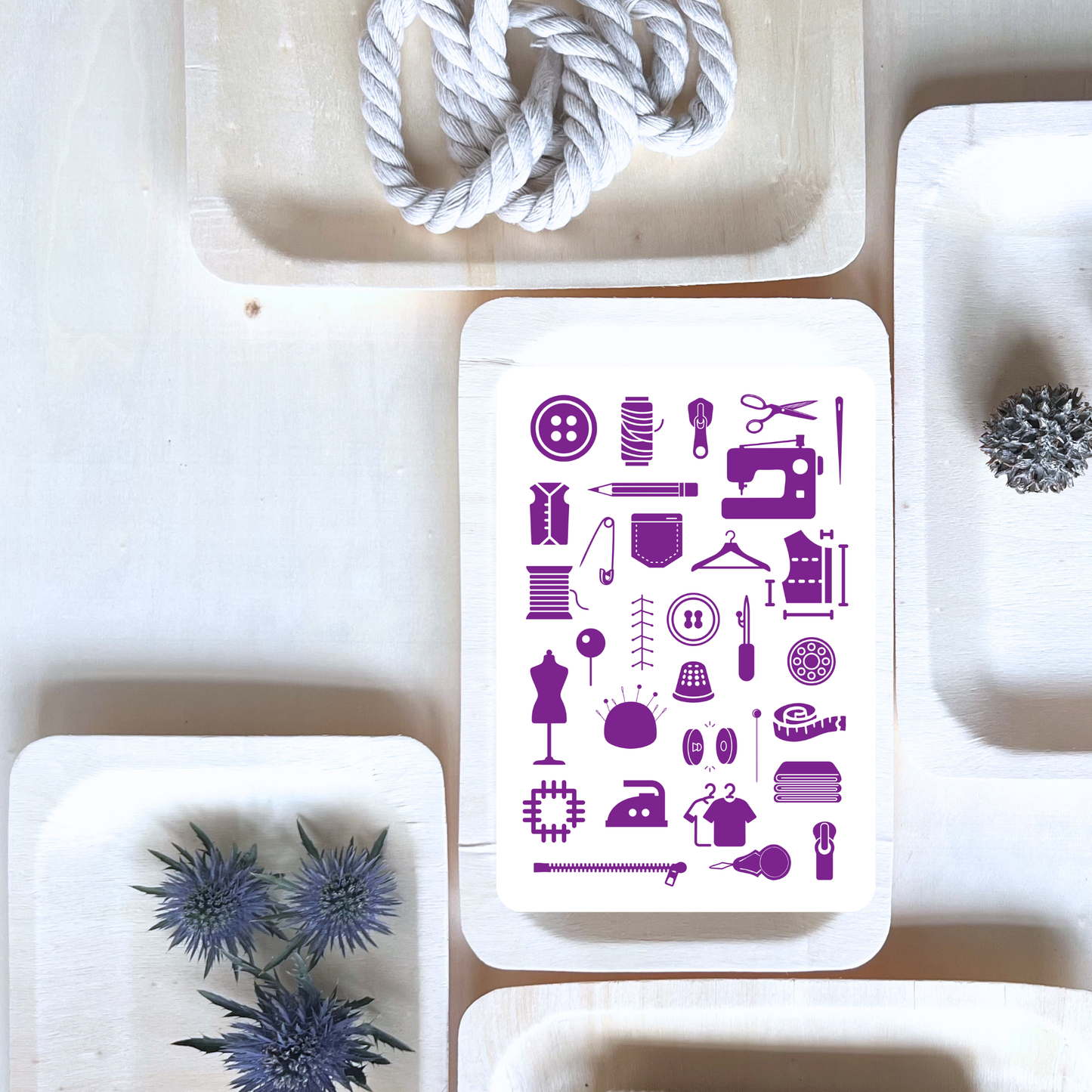 Schneidern oder Nähen Miniposter mit Utensilien