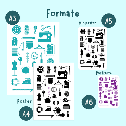 Posterserie Nähen Übersicht Formate