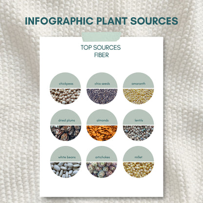 Top Sources for Fiber - Nutrition infographic showing best fiber-rich foods