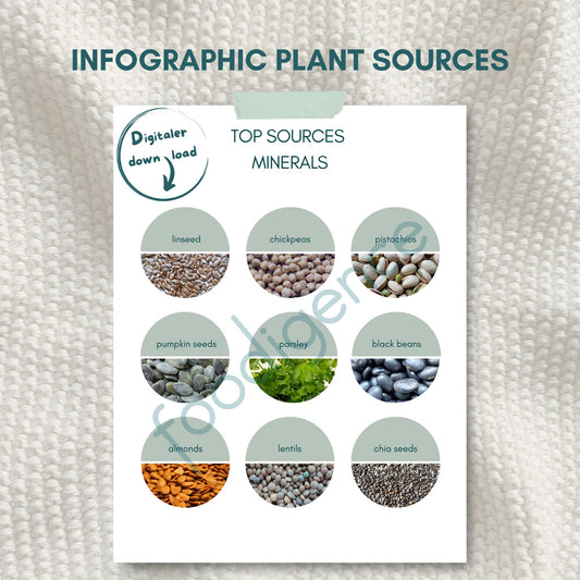 Top Sources for Minerals - Nutrition infographic showing best mineral-rich foods