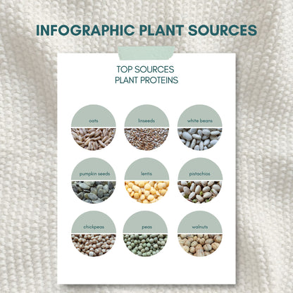 Top Sources for Plant Proteins - Nutrition infographic showing best plant-based protein foods