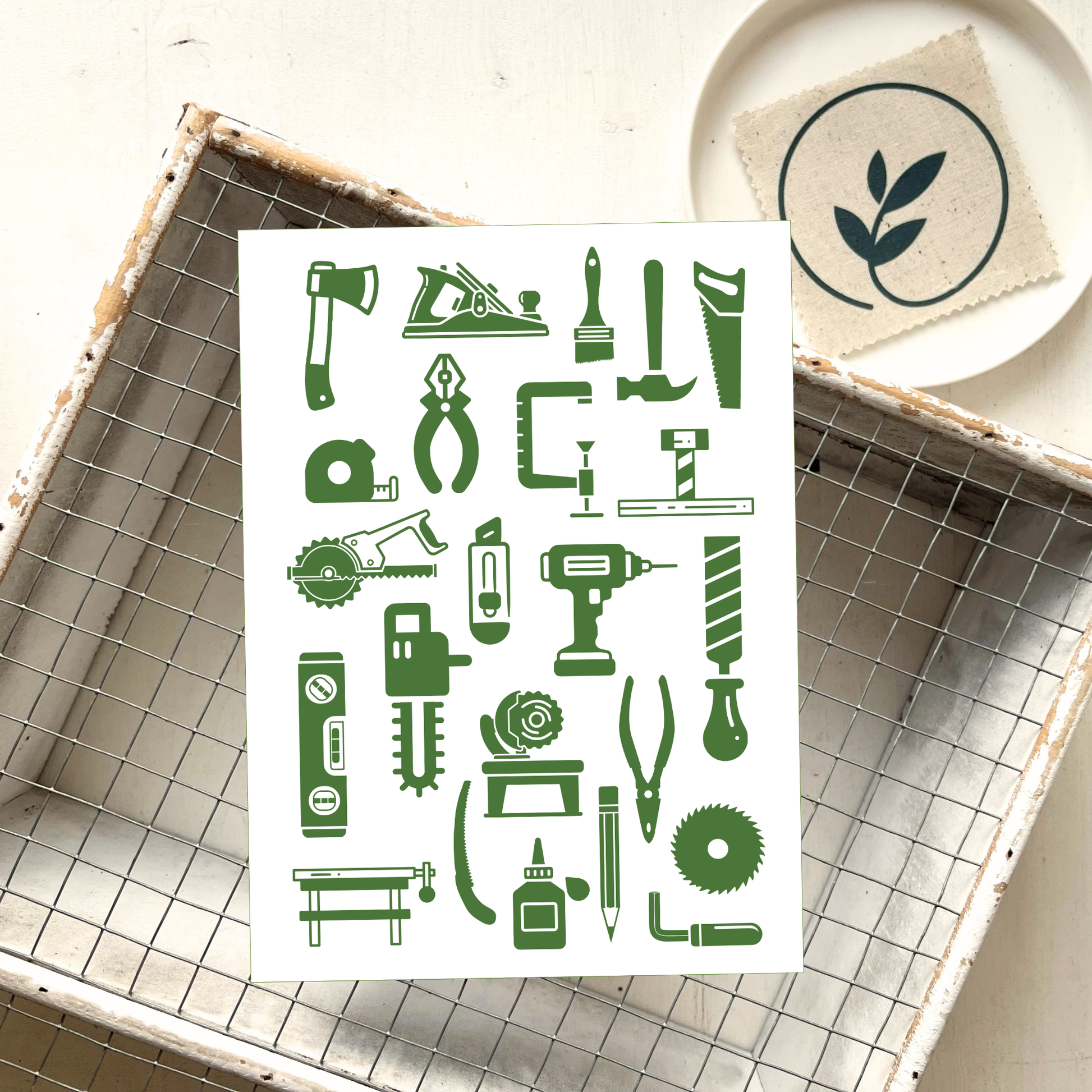 Miniposter oder Postkarte für Hobbyisten Holzarbeiten foodigence