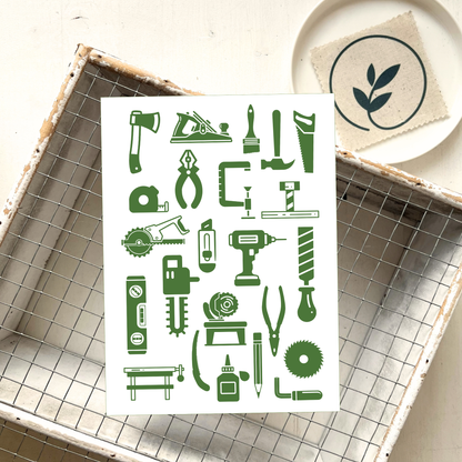 Miniposter oder Postkarte für Hobbyisten Holzarbeiten foodigence
