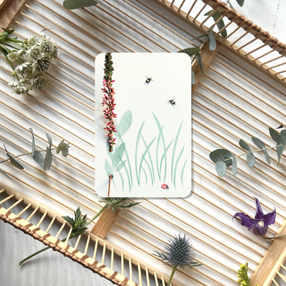 Trockenblume-Postkarte liegend