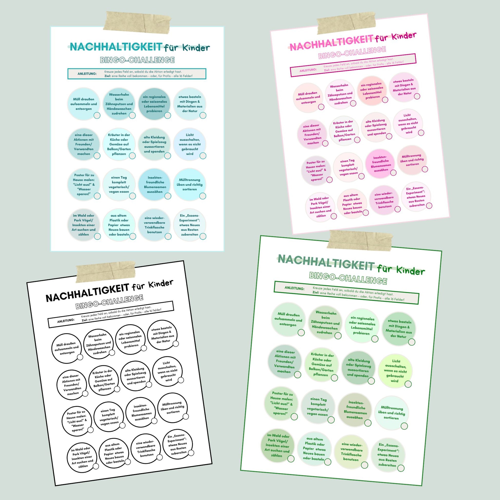 Bingo Nachhaltigkeit Kinder Spiel Challenge - foodigence digital

