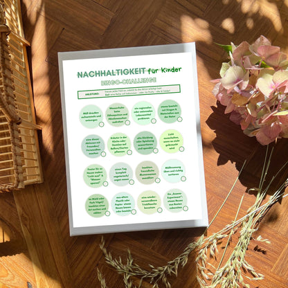 Nachhaltigkeit Bingo Karte Kinder digitaler Download
