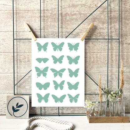 Schmetterlinge Poster & Postkarte – 16 Schmetterlingsarten im Überblick I A6-A3