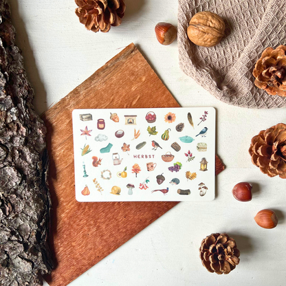 Autumn Postcard DIN A6 – Illustrated Greeting Card Autumn Leaves & Nature