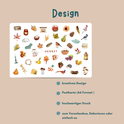 Designübersicht zur Postkarte von foodigence hier Herbst