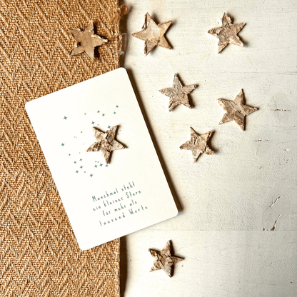 Postkarte mit Birkenstern " manchmal steht ein kleiner Stern für mehr als tausend Worte" 