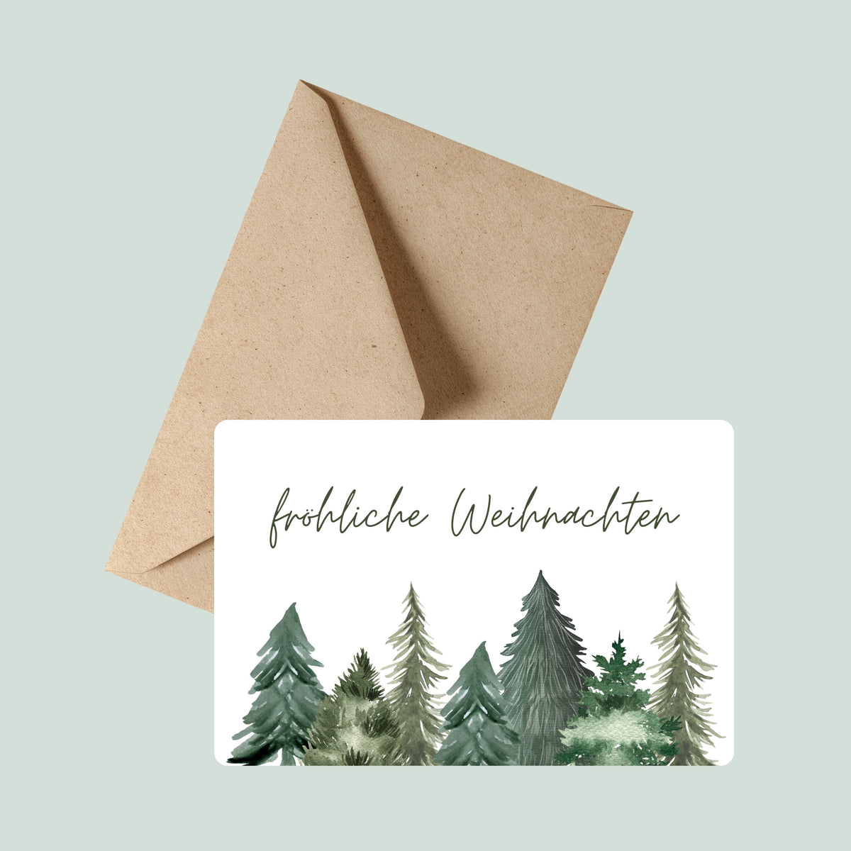 Weihnachtspostkarten Set von foodigence wahlweise mit braunem Kraftpapierumschlag erhältlich