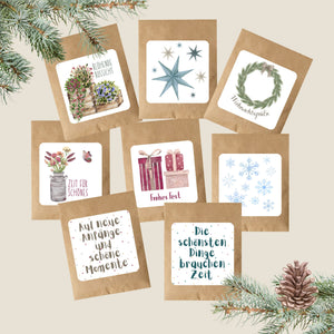 Samentütchen mit Wildblumensamen von foodigence Winter und Herbst Design - alle Designs als Thumnail in der Übersicht