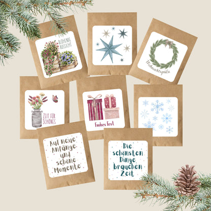 Samentütchen mit Wildblumensamen von foodigence Winter und Herbst Design - alle Designs als Thumnail in der Übersicht