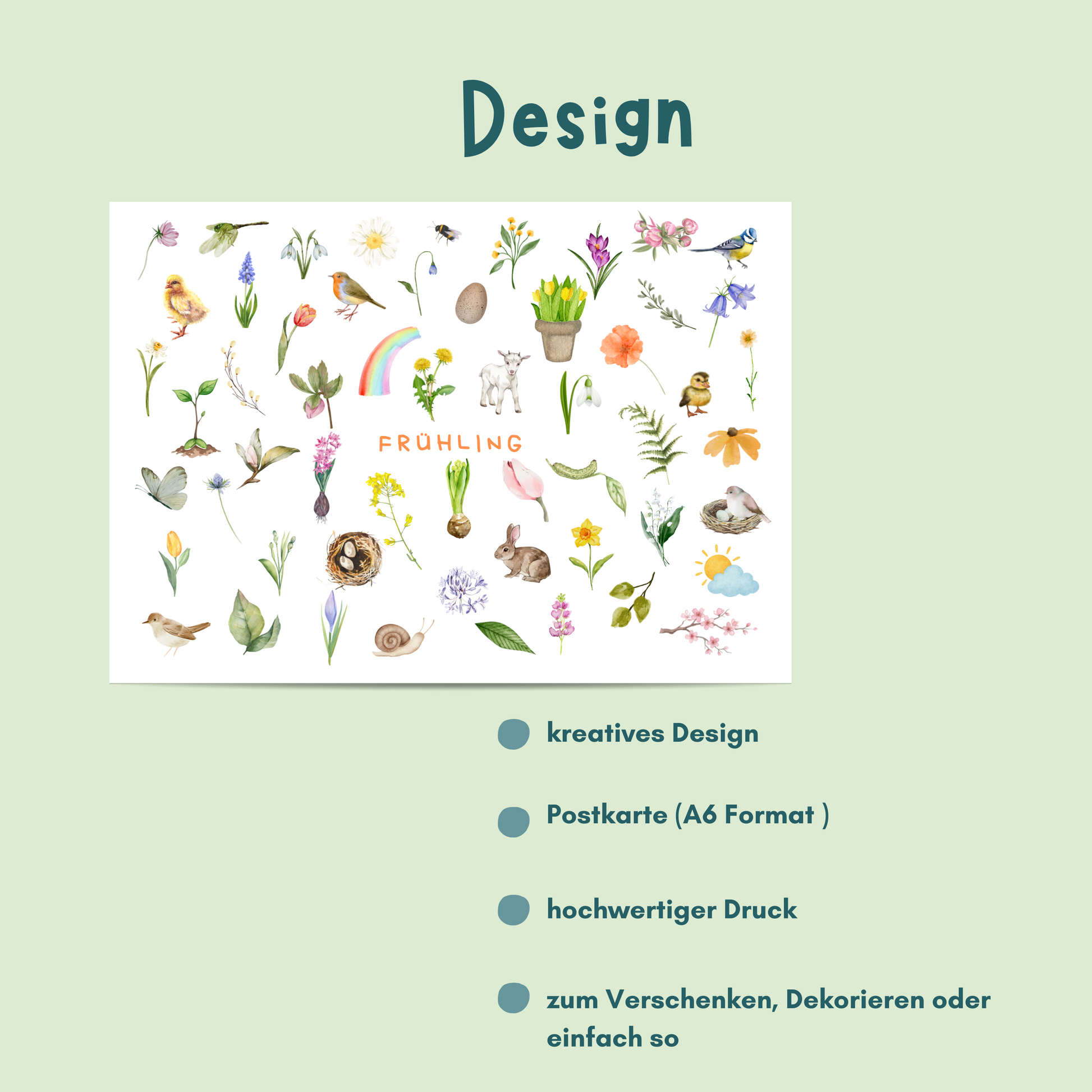 Übersicht zum Design der Sommer Postkarte von foodigence