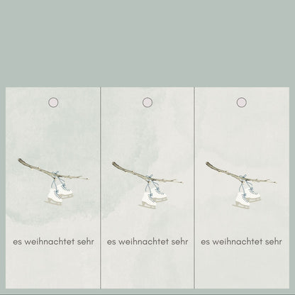 Geschenkanhänger foodigence SCHLITTSCHUHE Gewinn Adventskalender