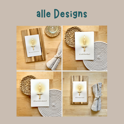Kerze Postkarte alle Designs zur Übersicht