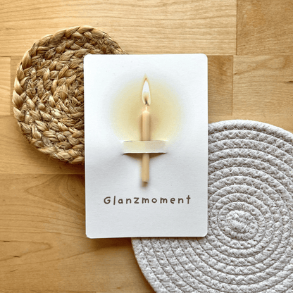 Postkarte mit Bienenwachskerze "Glanzmoment" Mockup