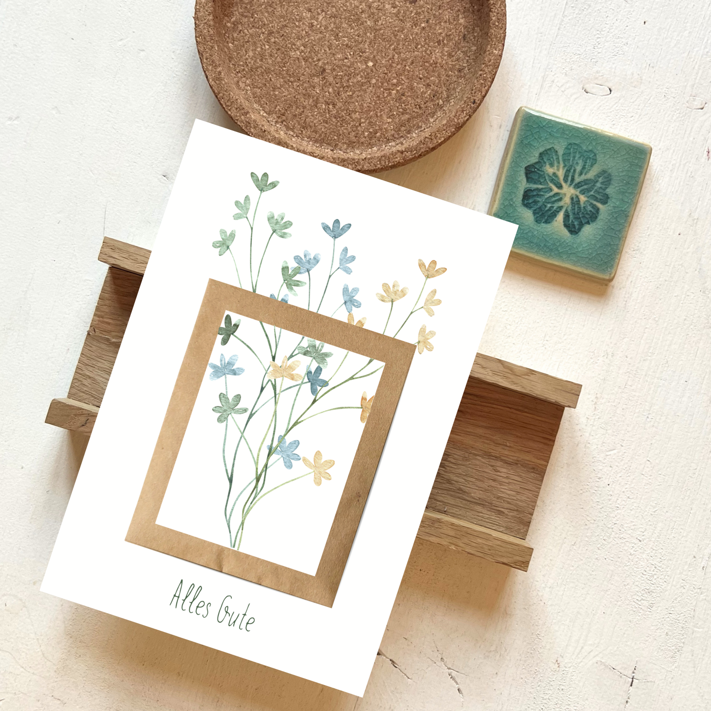 BEST WISHES Folding Card with Wildflower Seed Packet DIN A6 – Greeting Card & Mini Gift