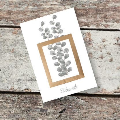 CONGRATULATIONS Folding Card with Wildflower Seed Packet DIN A6 - Greeting Card & Mini Gift