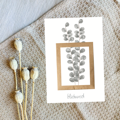 CONGRATULATIONS Folding Card with Wildflower Seed Packet DIN A6 - Greeting Card & Mini Gift