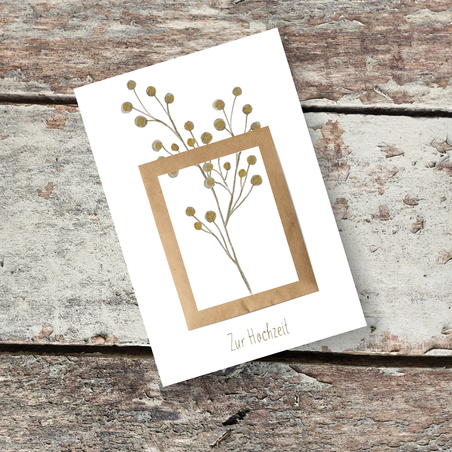 ZUR HOCHZEIT Klappkarte mit Wildblumen-Samentütchen DIN A6 – Grußkarte & Minigeschenk