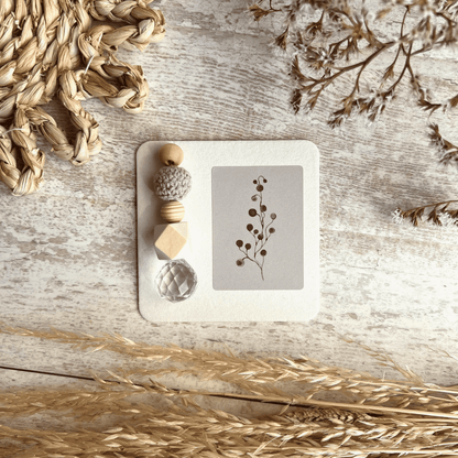 Lichtfänger natüriches motiv mit grauer Holzkugel