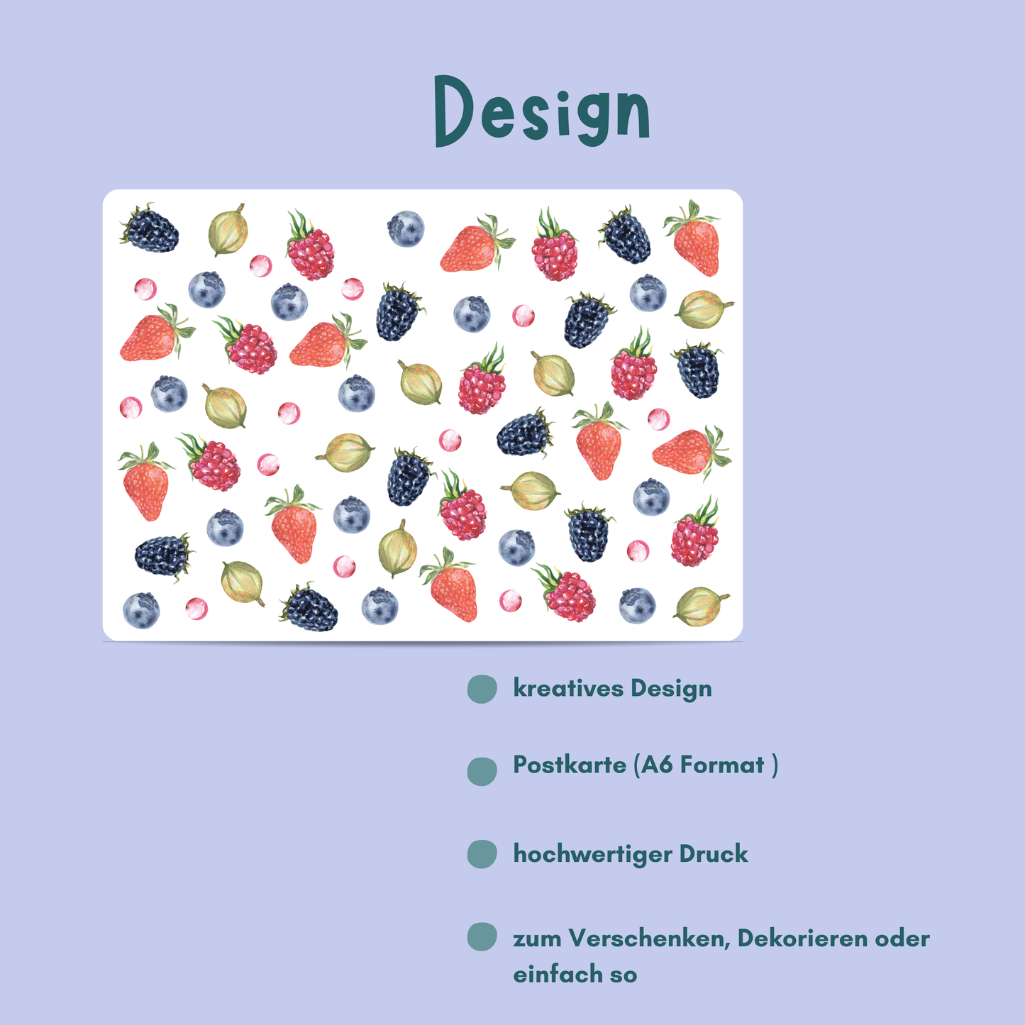 Übersicht zur Postkarte Beeren von foodigence