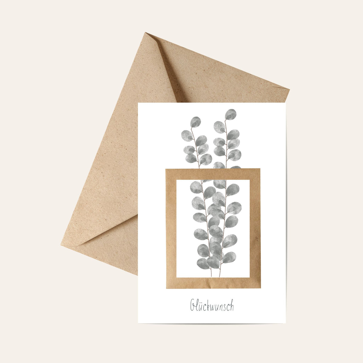 Postkarte mit Umschlag von foodigence mit Wildblumensamentütchen "Glückwunsch" 