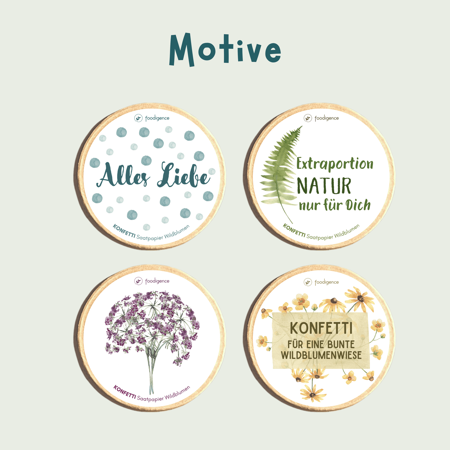 Saatkonfetti Auswahl der Motive