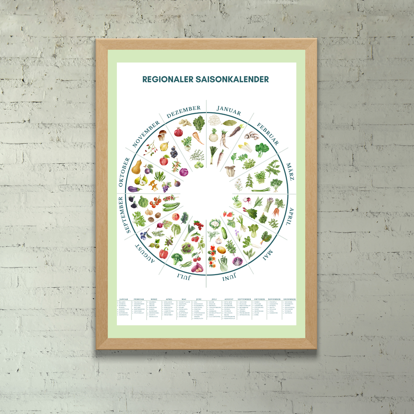 Poster gerahmt an rustikaler Steinwand