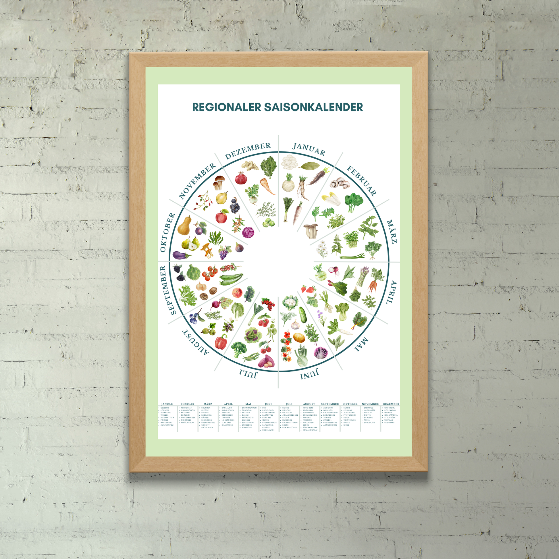 Poster gerahmt an rustikaler Steinwand