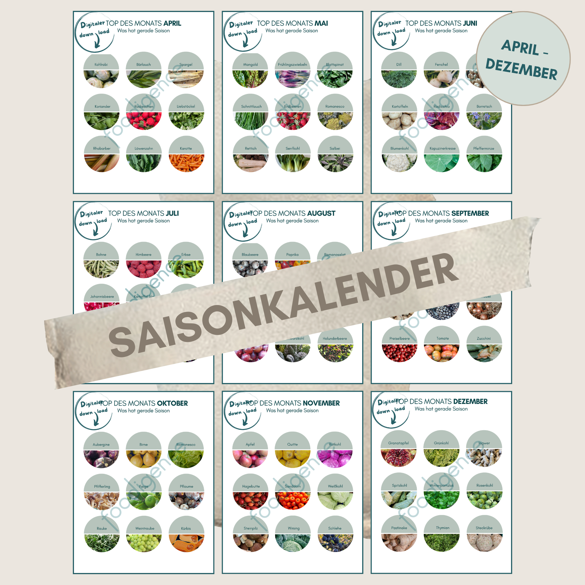 Saisonkalender foodigence zum Download