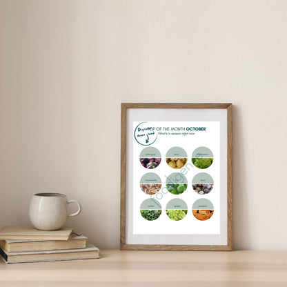 Seasonal foods October digital download for phone and kitchen