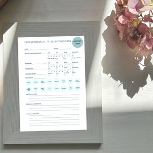 Tagesprotokoll Selbstfürsorge Template zur Inspiration und Selbstliebe